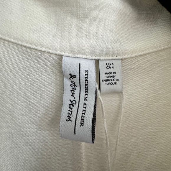 NWT & Other Stories Stockholm Atelier | Shell Button Shirt Midi Dress White - Picture 7 of 10